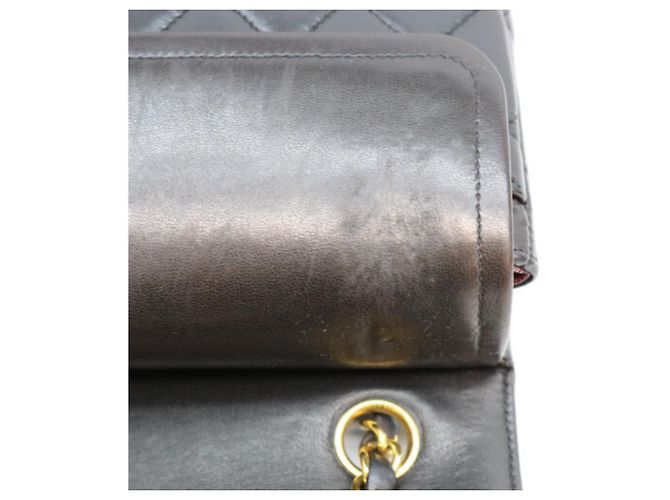 Timeless Borsa a Spalla Chanel Black Lambskin Double Flap Matelassé Nero - vista 17