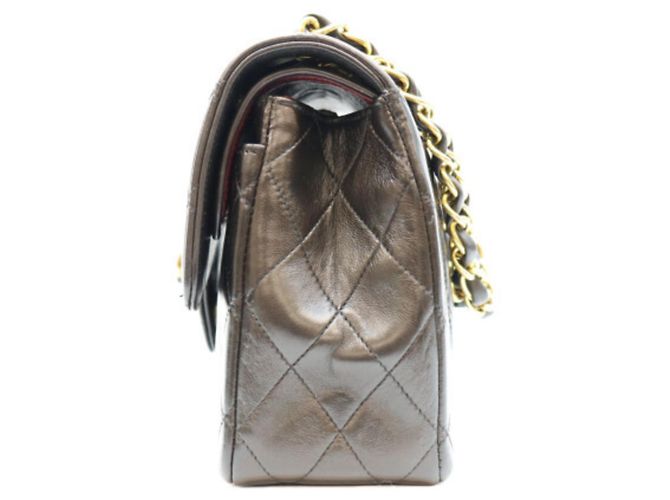 Timeless Borsa a Spalla Chanel Black Lambskin Double Flap Matelassé Nero - vista 2