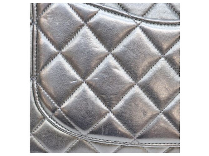 CHANEL Borsa a tracolla in pelle di agnello trapuntata con doppia patta nera Nero - vista 11