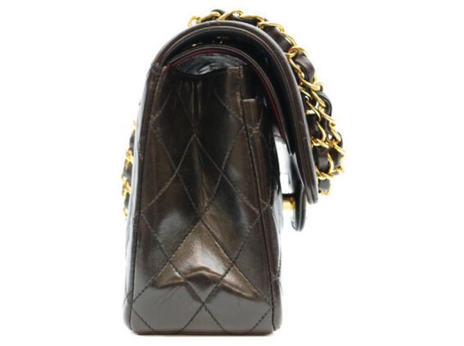 CHANEL Borsa a tracolla in pelle di agnello trapuntata con doppia patta nera Nero - vista 4