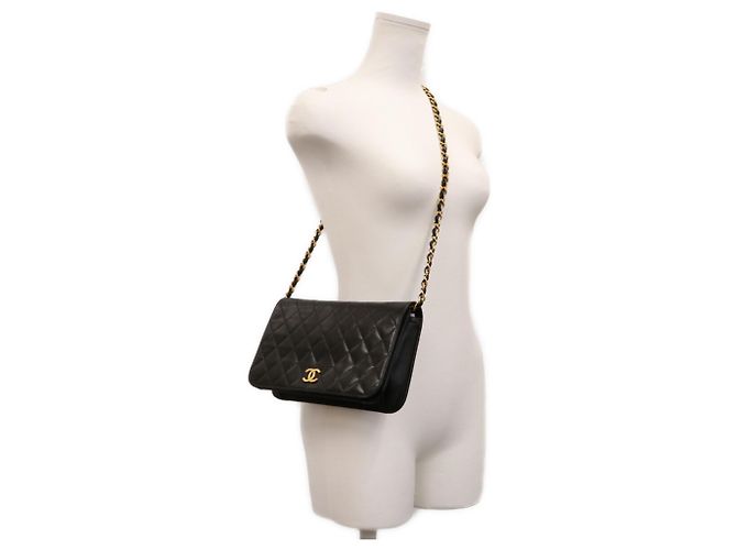 Chanel A03568 Borsa a Spalla Full Flap in Agnello Nero - vista 15