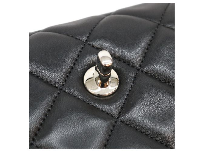 Borsa a tracolla Chanel Lambskin Single Flap Maxi Nero - vista 13