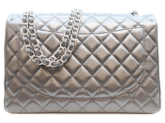 Borsa a tracolla Chanel Lambskin Single Flap Maxi Nero - vista 3