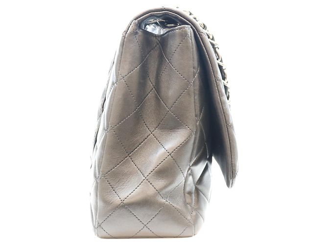 Borsa a tracolla Chanel Lambskin Single Flap Maxi Nero - vista 4