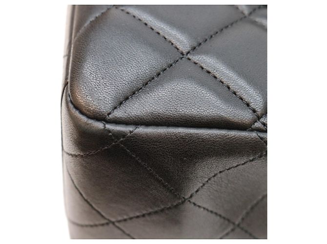 Borsa a tracolla Chanel Lambskin Single Flap Maxi Nero - vista 8