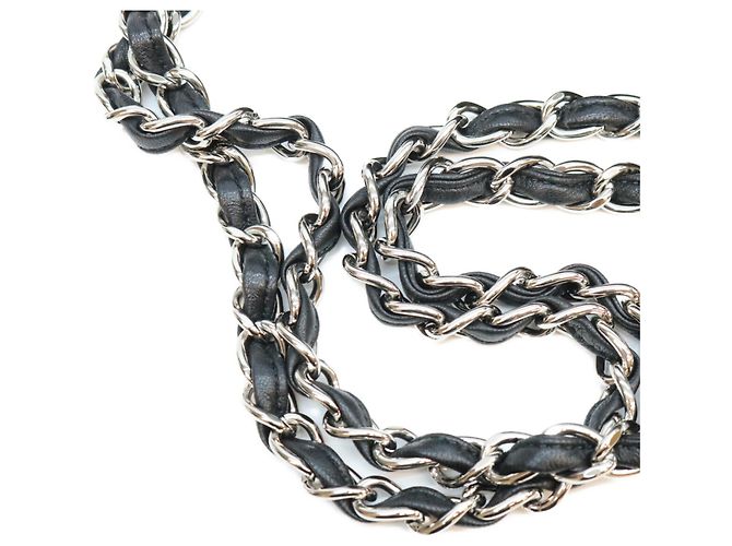 Borsa a tracolla Chanel Lambskin Single Flap Maxi Nero - vista 9