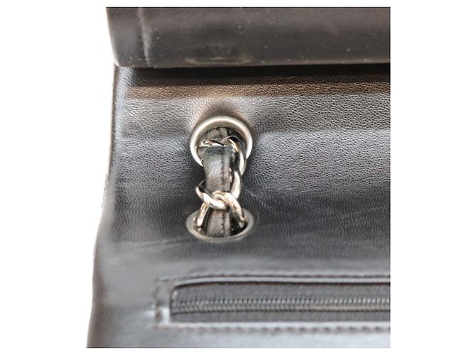 Borsa a Spalla Chanel Black Lambskin Double Flap Nero - vista 12
