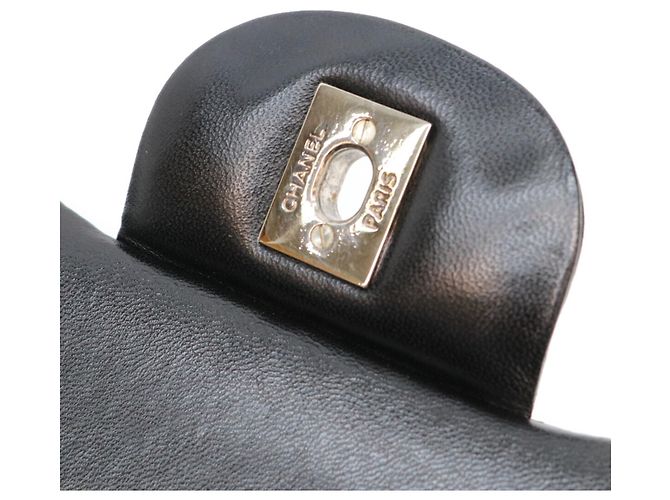Borsa a Spalla Chanel Black Lambskin Double Flap Nero - vista 13