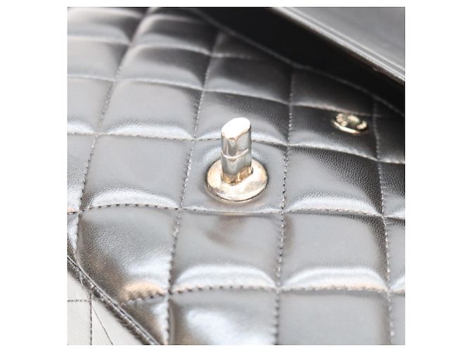 Borsa a Spalla Chanel Black Lambskin Double Flap Nero - vista 14