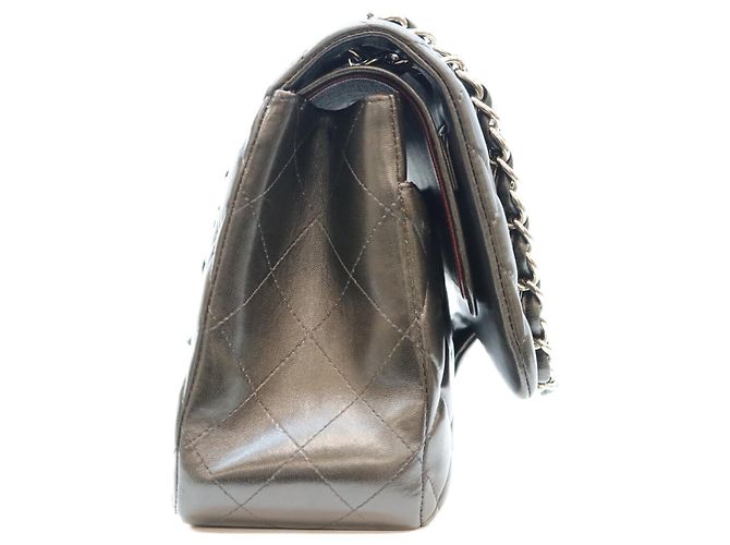 Borsa a Spalla Chanel Black Lambskin Double Flap Nero - vista 4