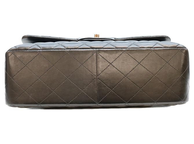 Borsa a Spalla Chanel Black Lambskin Double Flap Nero - vista 5