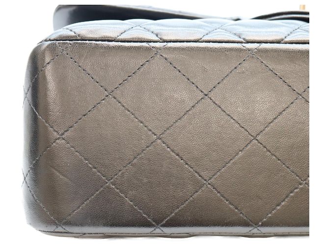 Borsa a Spalla Chanel Black Lambskin Double Flap Nero - vista 6