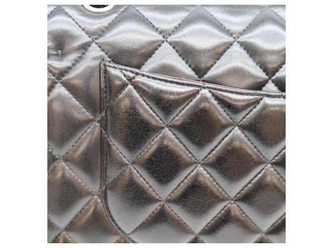 Borsa a Spalla Chanel Black Lambskin Double Flap Nero - vista 8