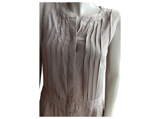 BCBG Max Azria Mono corto de seda beige - vista 2
