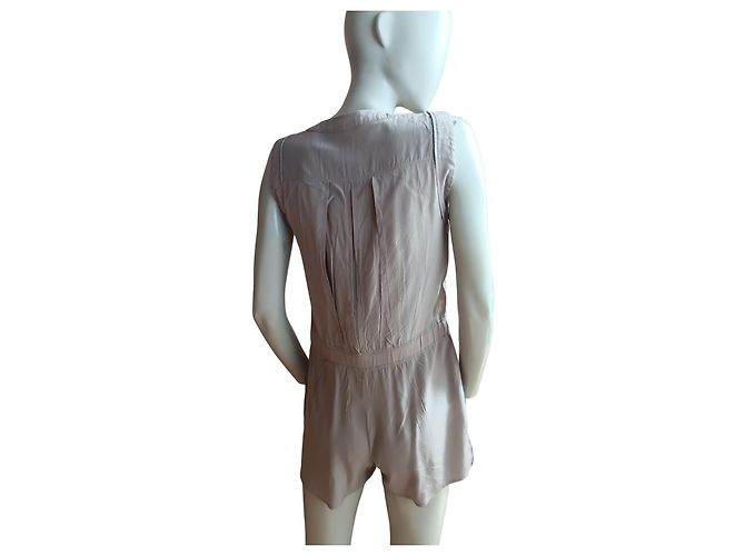 BCBG Max Azria Mono corto de seda beige - vista 3