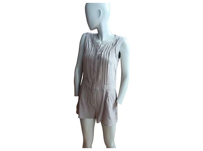 BCBG Max Azria Mono corto de seda beige - vista 4