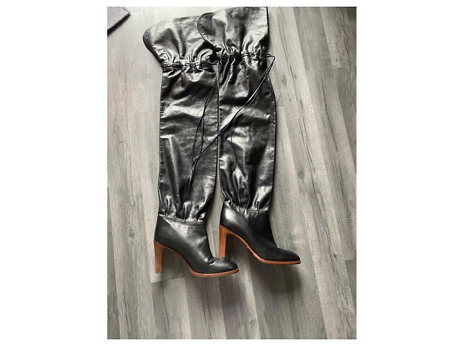 Gucci Botas altas de cuero negro Castaño - vista 2