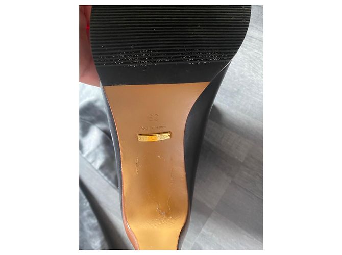 Gucci Botas altas de cuero negro Castaño - vista 5