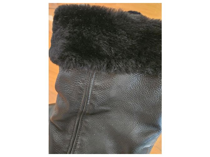 Stivali Chie Mihara in pelle nera e pelliccia Nero - vista 16
