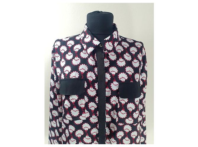 Autre Marque Rachel Rachel Roy Camicia con stampa floreale nera Nero Bianco Rosso - vista 2