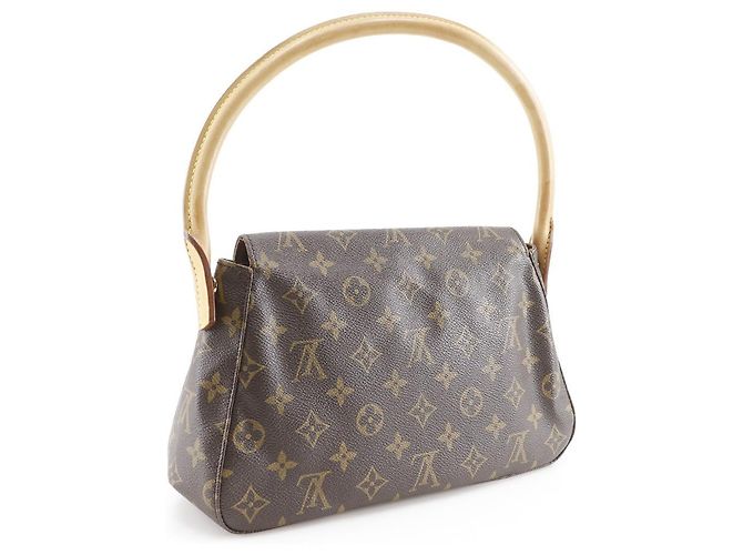 Borsa a Spalla Louis Vuitton Mini Looping Monogram Marrone Bronzo - vista 3