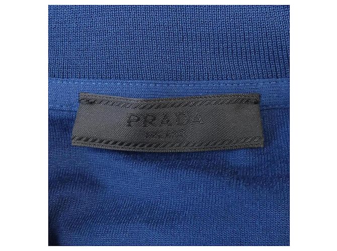Prada T-Shirt aus technischer Baumwolle Blau Marineblau - Ansicht 4