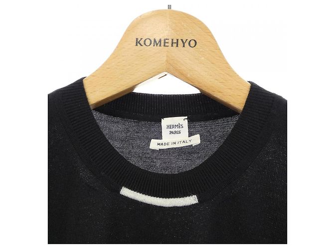 Hermès Top de malha de seda e cashmere Hermes Preto - vista 5