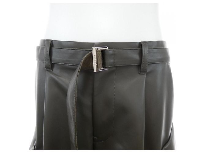 Sacai Kunstlederhose Grün Khaki - Ansicht 6