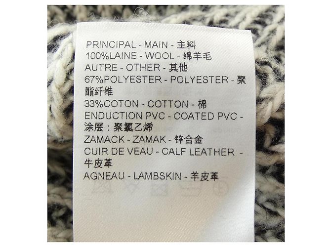 Malha de lã feltrada Louis Vuitton Preto Branco - vista 3