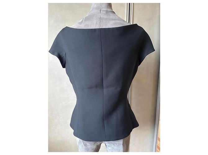 Christian Dior Bar Off-the-Shoulder Jacket in Black Wool and Silk - view 4
