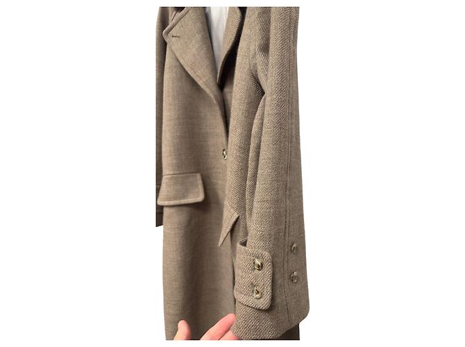 Autre Marque Abrigo largo de mezcla de lana Naja Lauf Beige - vista 3