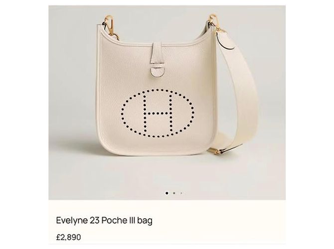 Hermès Evelyne 23 Poche III Weiß Roh - Ansicht 8