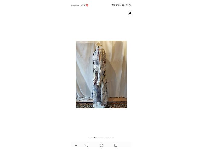 Vestido largo de algodón estampado Alexander McQueen William Blake Dante Blanco Roja Azul Púrpura - vista 4