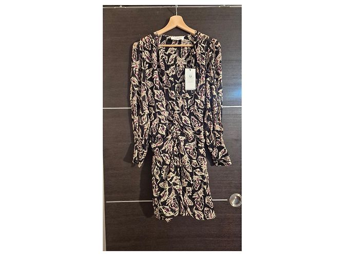Vestido corto Ba&Sh Gizelle estampado Negro Multicolor Púrpura - vista 10