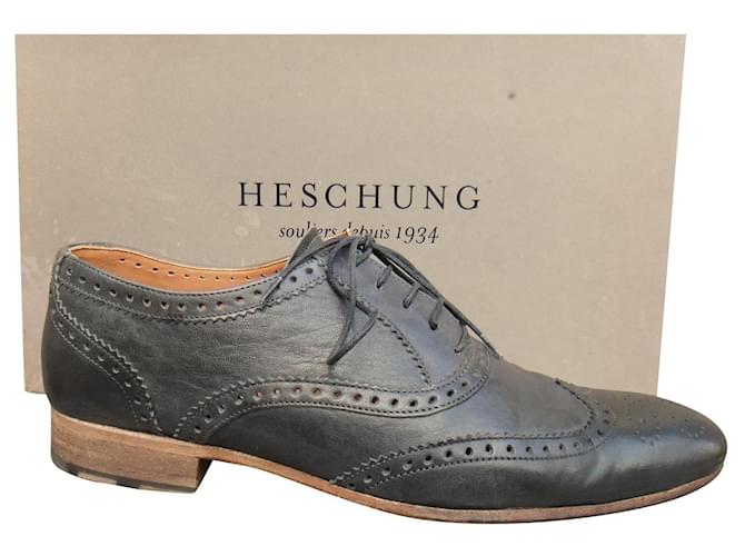 Heschung Richelieu Phyla in pelle nera Nero - vista 6