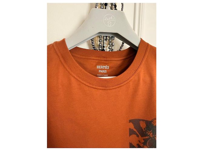 Camiseta Hermès Cartouche de algodón - Marron Alezan Castaño - vista 3