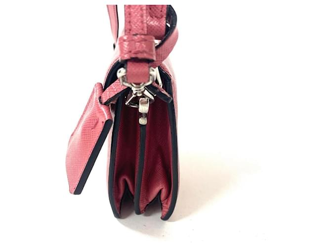 Borsa a tracolla Prada Saffiano rosa - vista 2