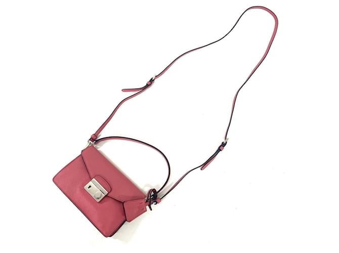 Borsa a tracolla Prada Saffiano rosa - vista 4