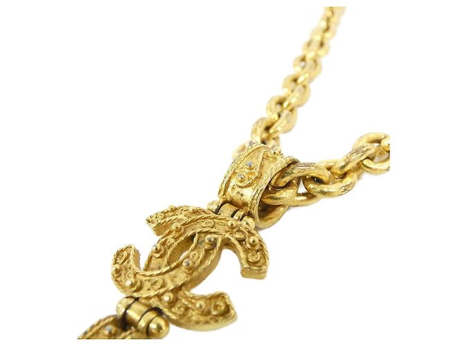 Collar Chanel Oro y Verde Dorado - vista 4