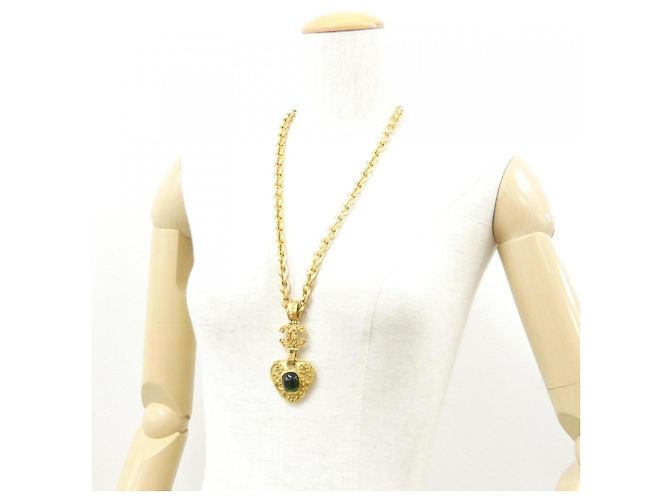 Collar Chanel Oro y Verde Dorado - vista 6