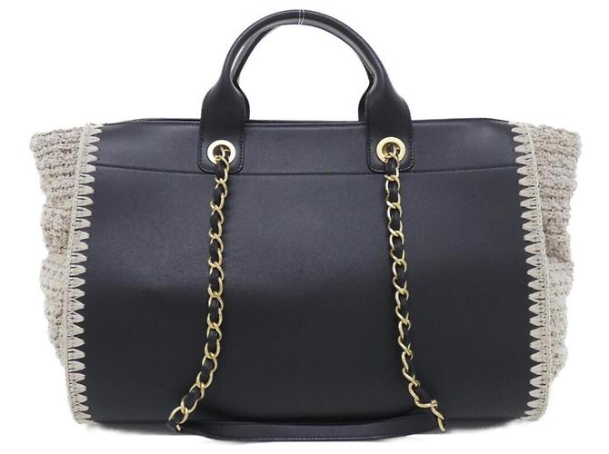 Borsa Chanel Deauville Line 66941 Marrone Nero - vista 2