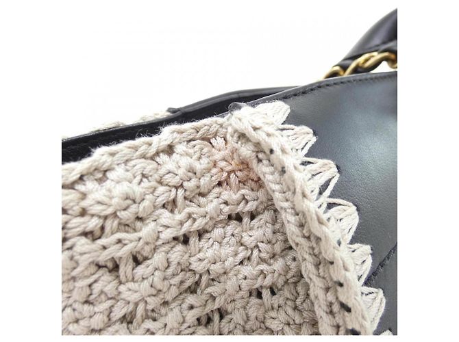 Borsa Chanel Deauville Line 66941 Marrone Nero - vista 5