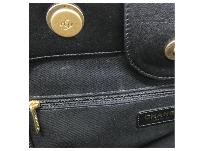 Borsa Chanel Deauville Line 66941 Marrone Nero - vista 9