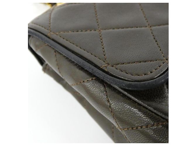 Borsa a tracolla Chanel in pelle nera e marrone Nero - vista 4