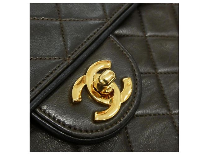 Borsa a tracolla Chanel in pelle nera e marrone Nero - vista 5