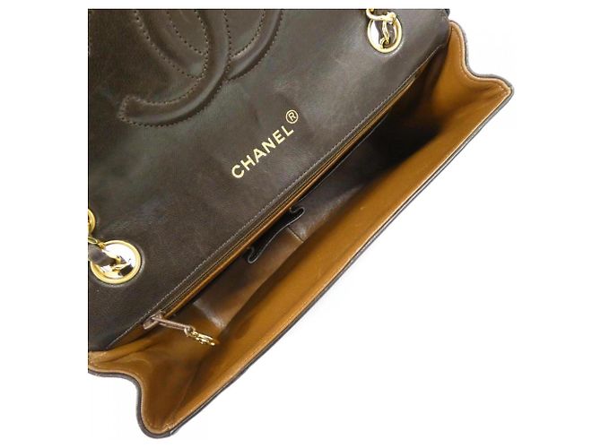 Borsa a tracolla Chanel in pelle nera e marrone Nero - vista 9