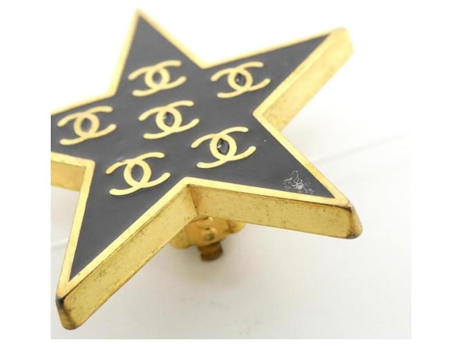 Orecchini Chanel Black and Gold Stud Nero D'oro - vista 4