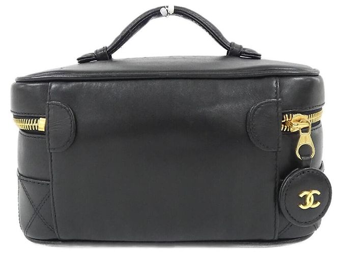 Borsa Chanel 01618 Nera in Pelle di Agnello con Finiture Oro Nero - vista 2