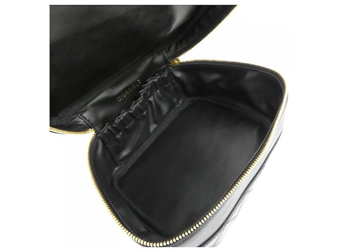 Borsa Chanel 01618 Nera in Pelle di Agnello con Finiture Oro Nero - vista 9