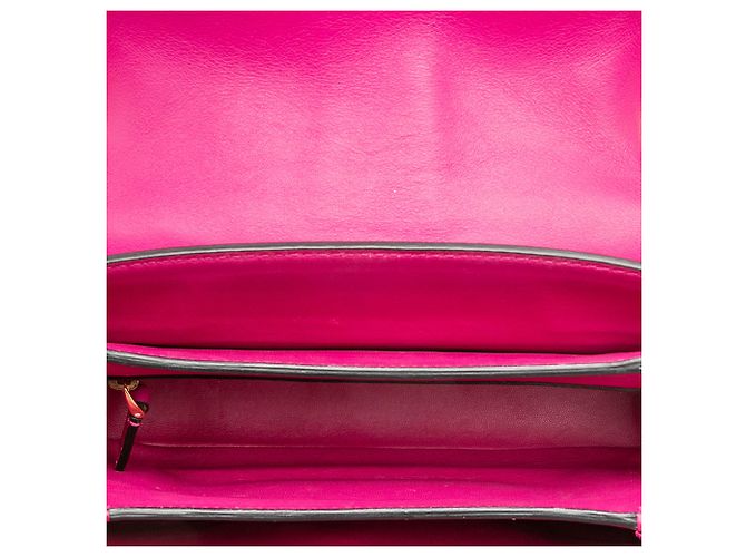 Valentino Pink Leather B Rockstud Flap Shoulder Bag - view 4